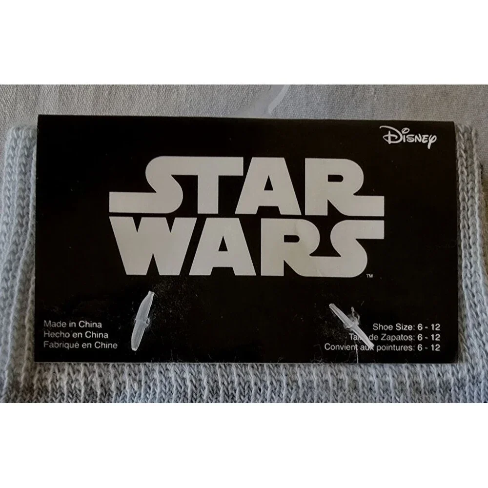 DISNEY STAR WARS R2D2 & C-3PO Movie CREW SOCKS SIZE 6-12, Two PAIR New With Tags
